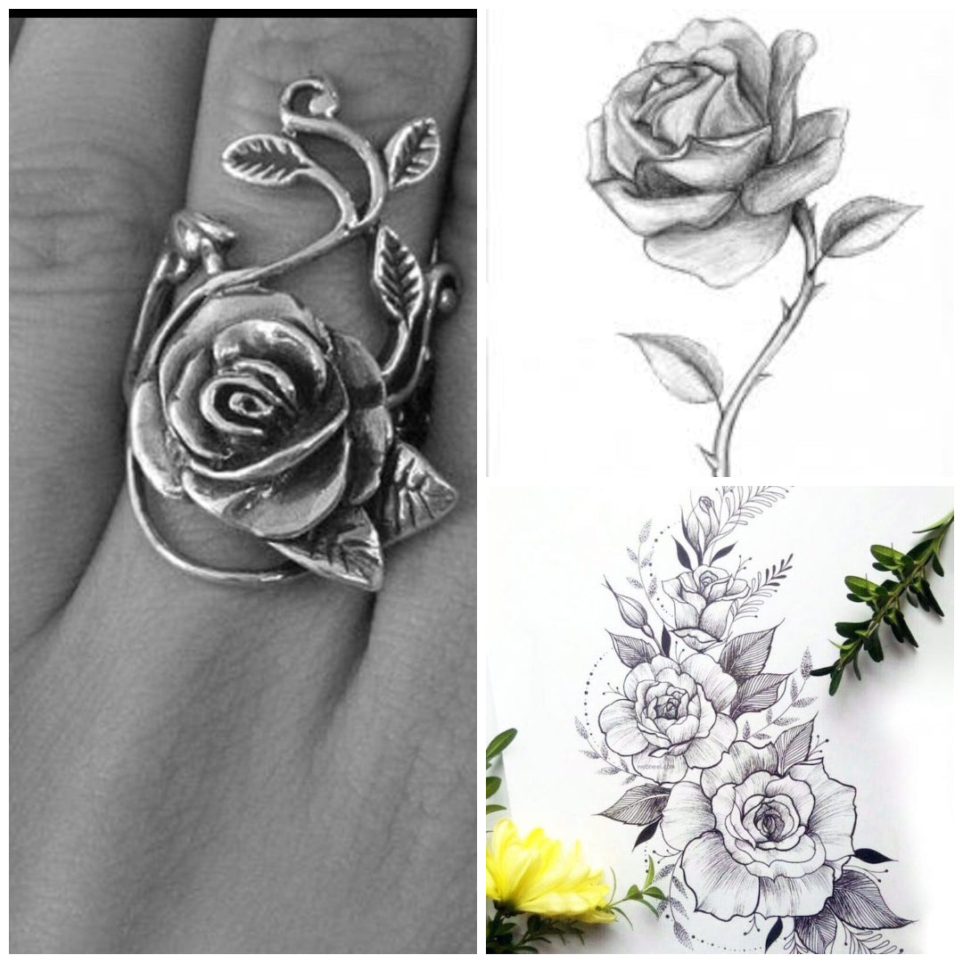 Inspiration for a bespoke Rose Flower Ring made by Irish Jewellery Designer Elena Brennan.
