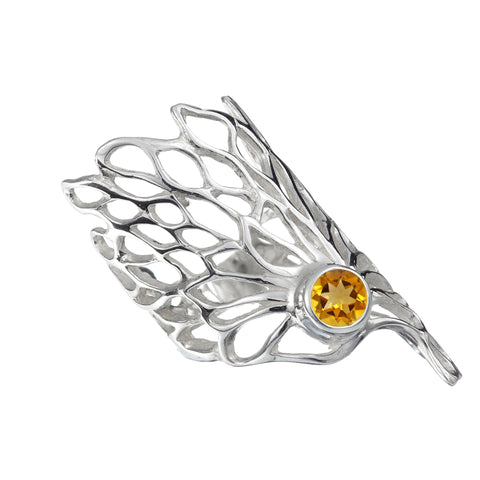 The Gorgeous Gossamer statement ring with a citrine gemstone to catch the eye.