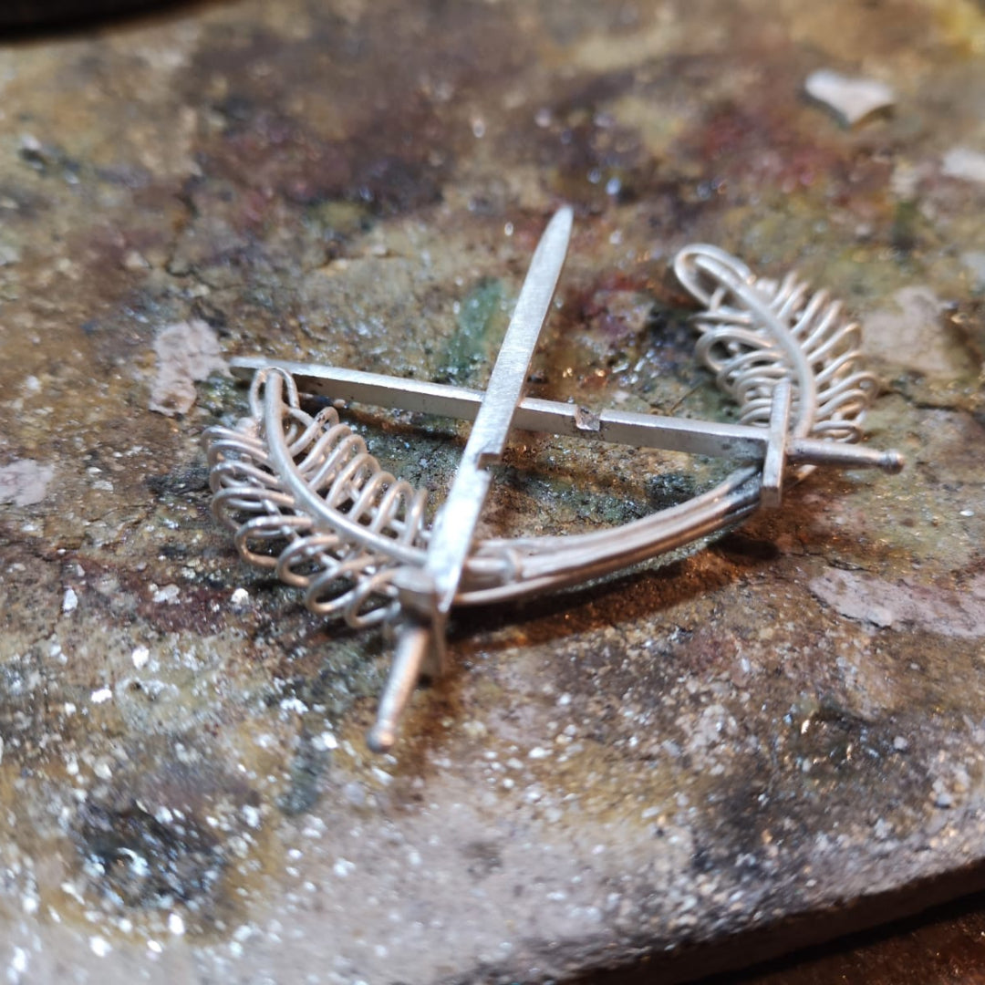 Elena Brennan Jewellery beginning to solder each element of the Bespoke Military Brooch together.