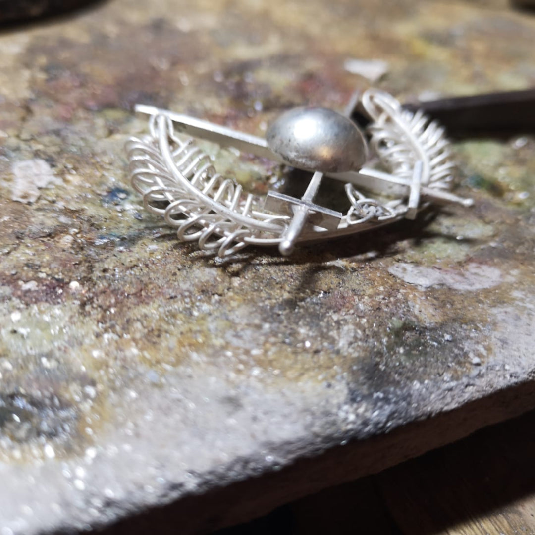 Slowly but surely, the Bespoke Old Military Brooch is coming to life at Elena Brennan Jewellery.
