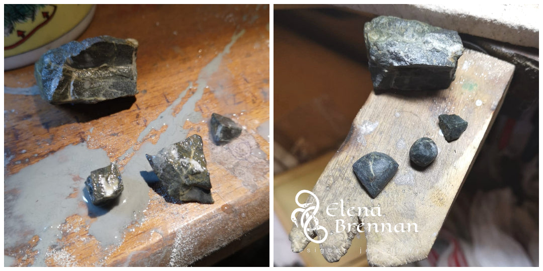 Working with the real Everest Base Stone which would be used for the everest Pendant.