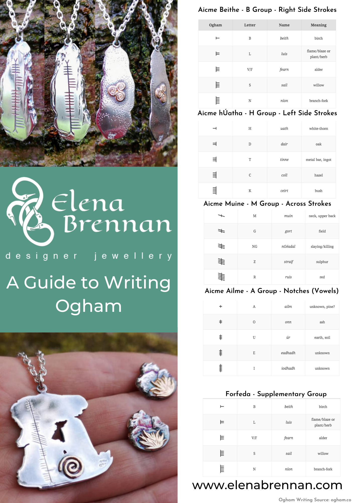 A Guide To Writing Ogham by Irish Jewellery Designer Elena Brennan