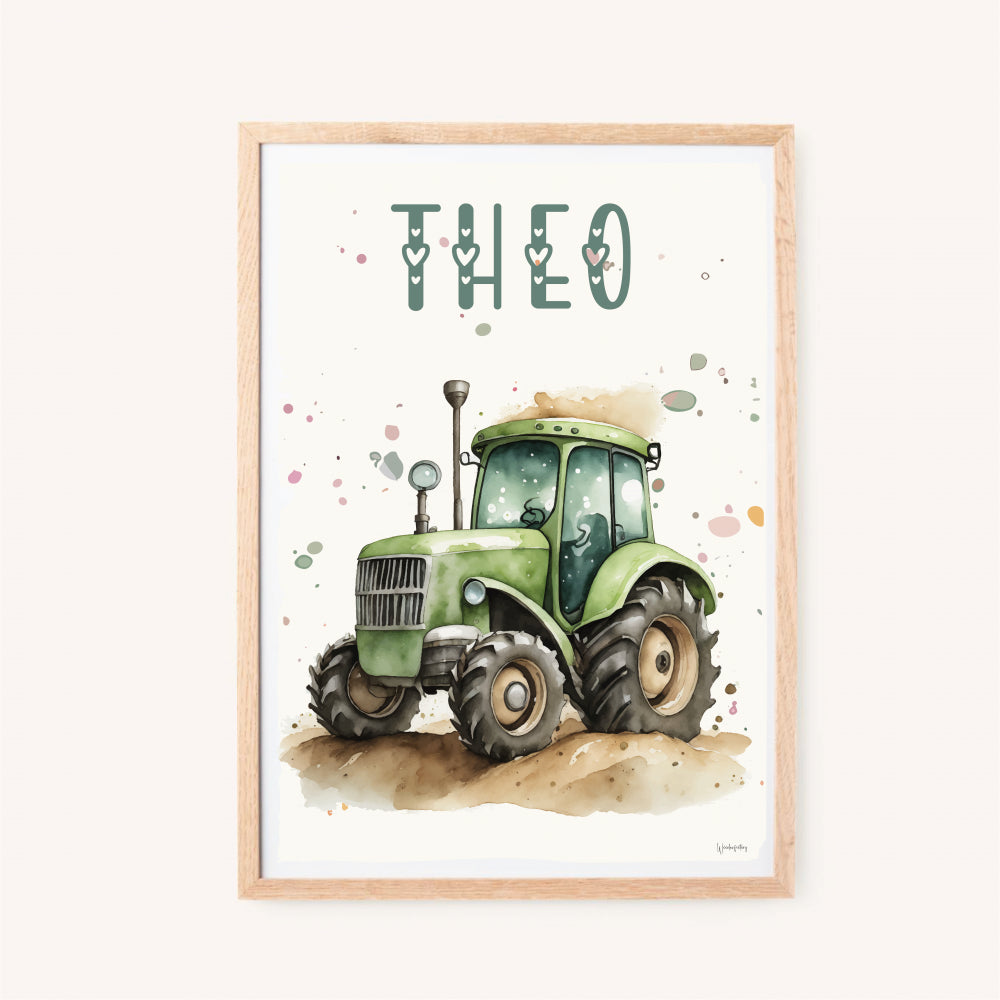 Se Børneplakat - Traktor - A4 hos Woodenfactory