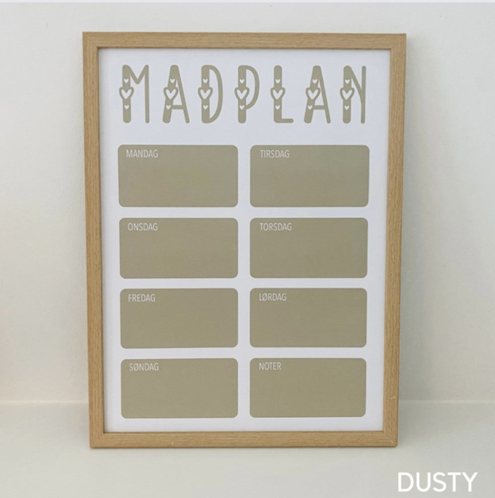 Se Madplan med ugedage - Nej tak / Dusty hos Woodenfactory