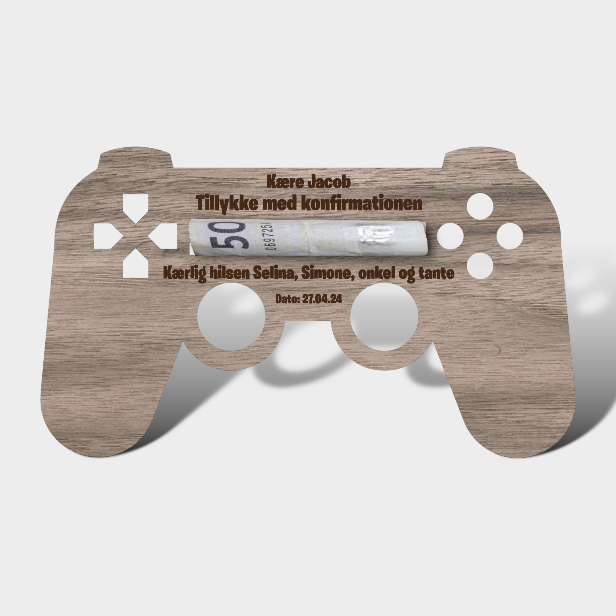 Se Pengegave - Controller som kort - Fineret eg hos Woodenfactory