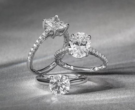 Buy Hexagon Diamond Engagement Ring, Icy Gray Diamond Ring, Rose Cut Diamond  Wedding Set 14k White Gold Online in India - Etsy
