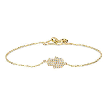 HAMSA HAND SIGN BRACELET IN YELLOW GOLD