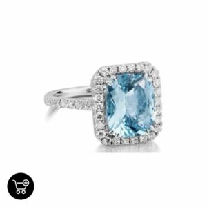 Halo-Aquamarine-Rings