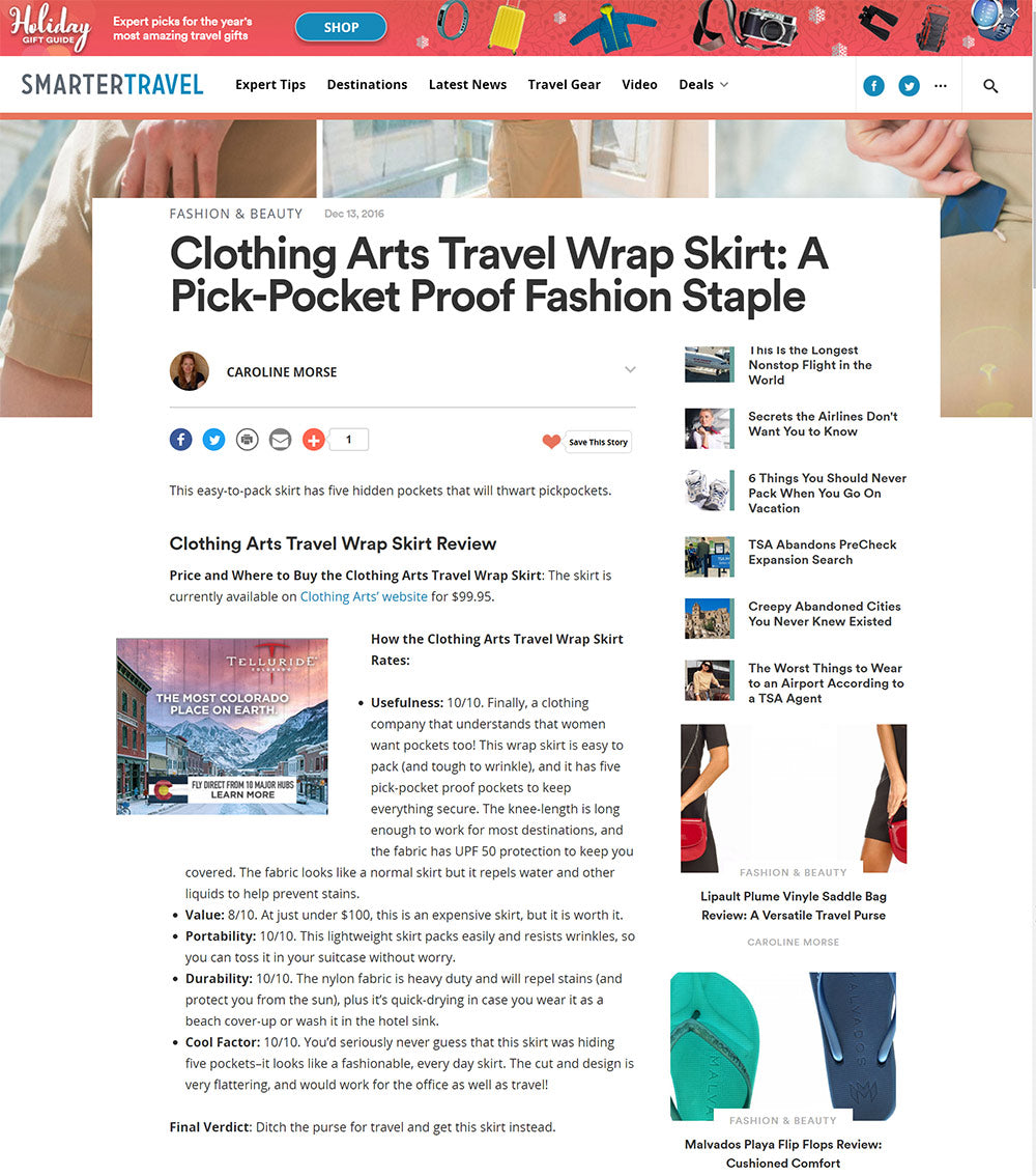 Women's Travel Wrap Skirt: Secure Pockets For Your Travels - Clothing Arts