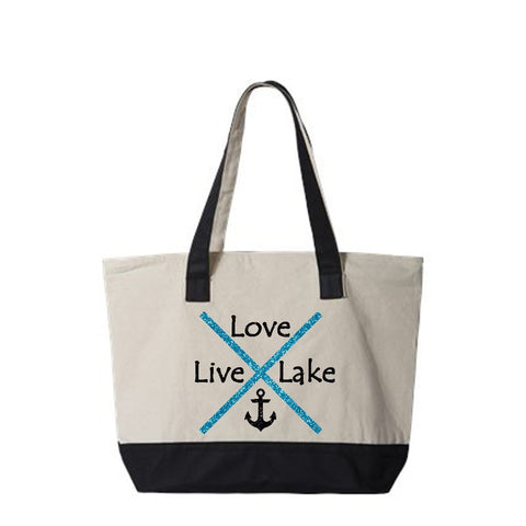 Live Love Lake Canvas Zippered Tote Bag – Davanzo