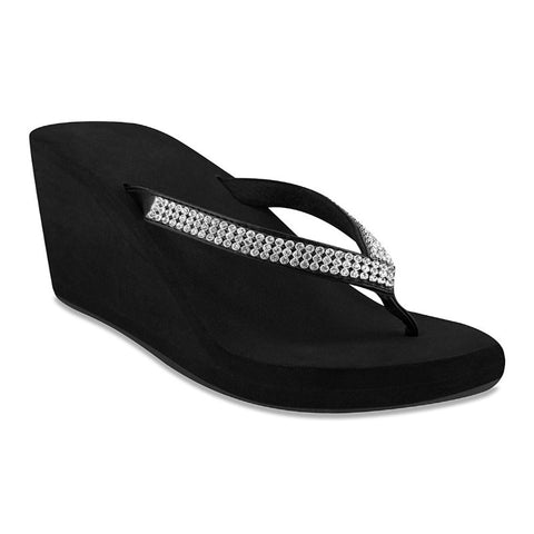 crystal flip flops wedge