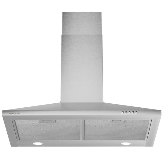 Wall Mount Range Hood 30 inch Black Stainless Steel 450CFM Convertible Vent  New