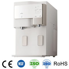 Picture of a countertop dispenser with CE and other accreditations shown