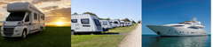 Picture of a Motorhome, Caravans and a Yacht