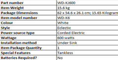 Specification for a countertop dispenser