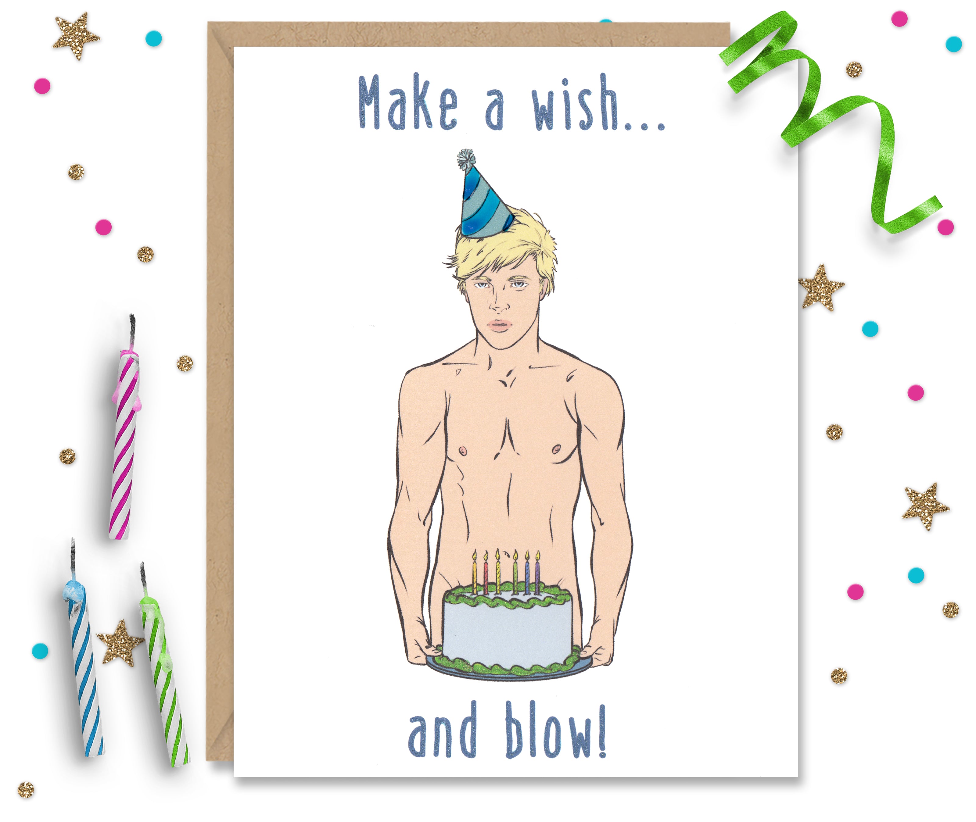 Make A Wish And Blow Birthday Card Fourletterwordcards