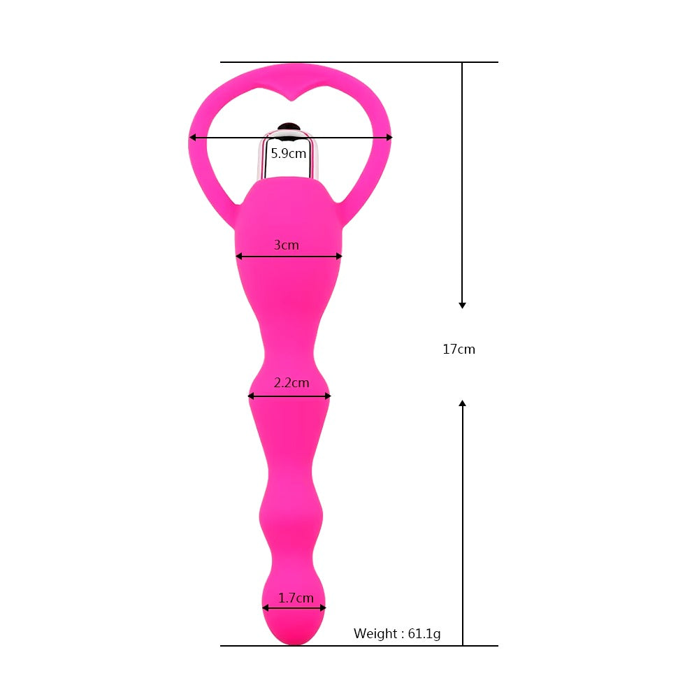 Vibrating Anal Plug with Prostate Massage Beads - Soft Silicone Butt Plug for Couples