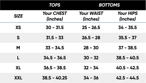 Women Size Chart – Baller Athletik