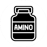 container with word amino written in the middle