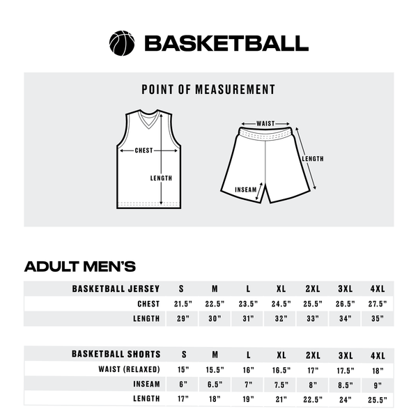 Basketball Uniform Sizing Guide