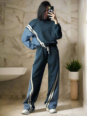 Casual Blue Patchwork Sets - Boss Luxe