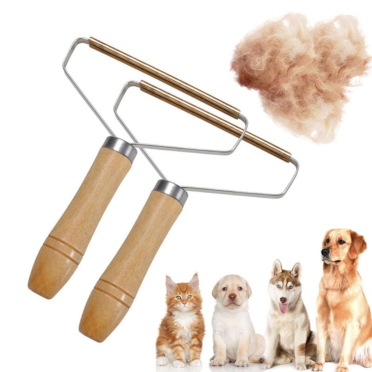 Pet Hair Roller Remover Lint Brush 2-Way Dog Cat Comb Tool