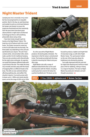 Tom Sykes review the Night Master Trident Tri-LED Hunting Light 
