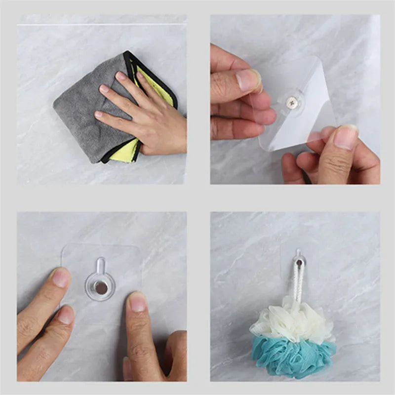 PVC Adhesive Nails Wall Hooks - Versatile and Seamless Organizer Set