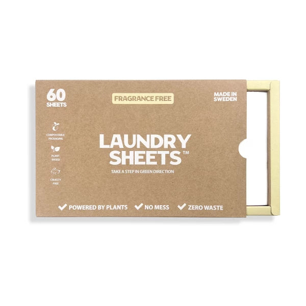 Billede af Laundry Sheets vaskemiddel i ark uden duft 60 stk.