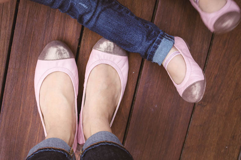 mum and daughter matching shoes