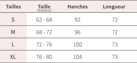 Guide des tailles