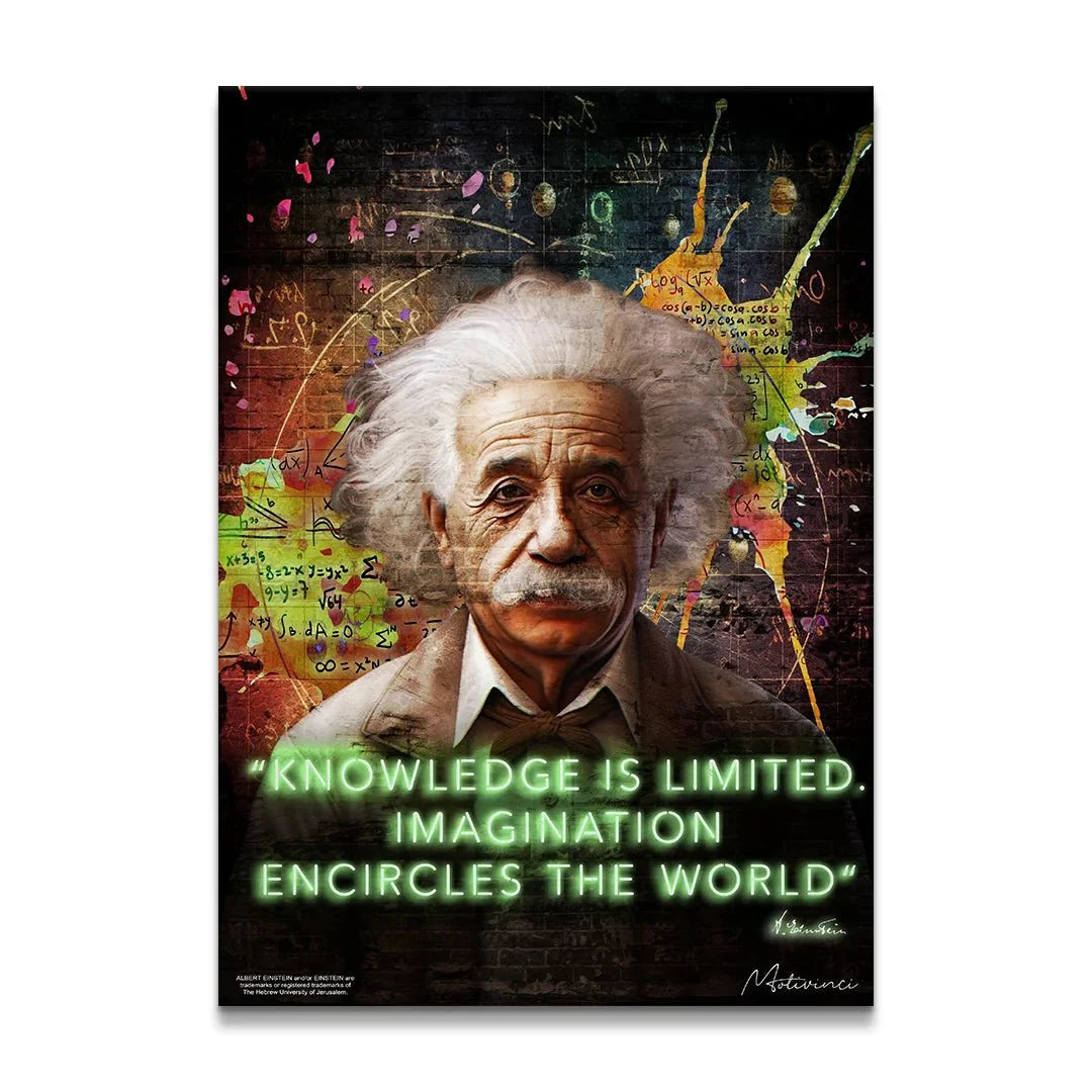 Albert Einstein - Metal Poster Knowledge