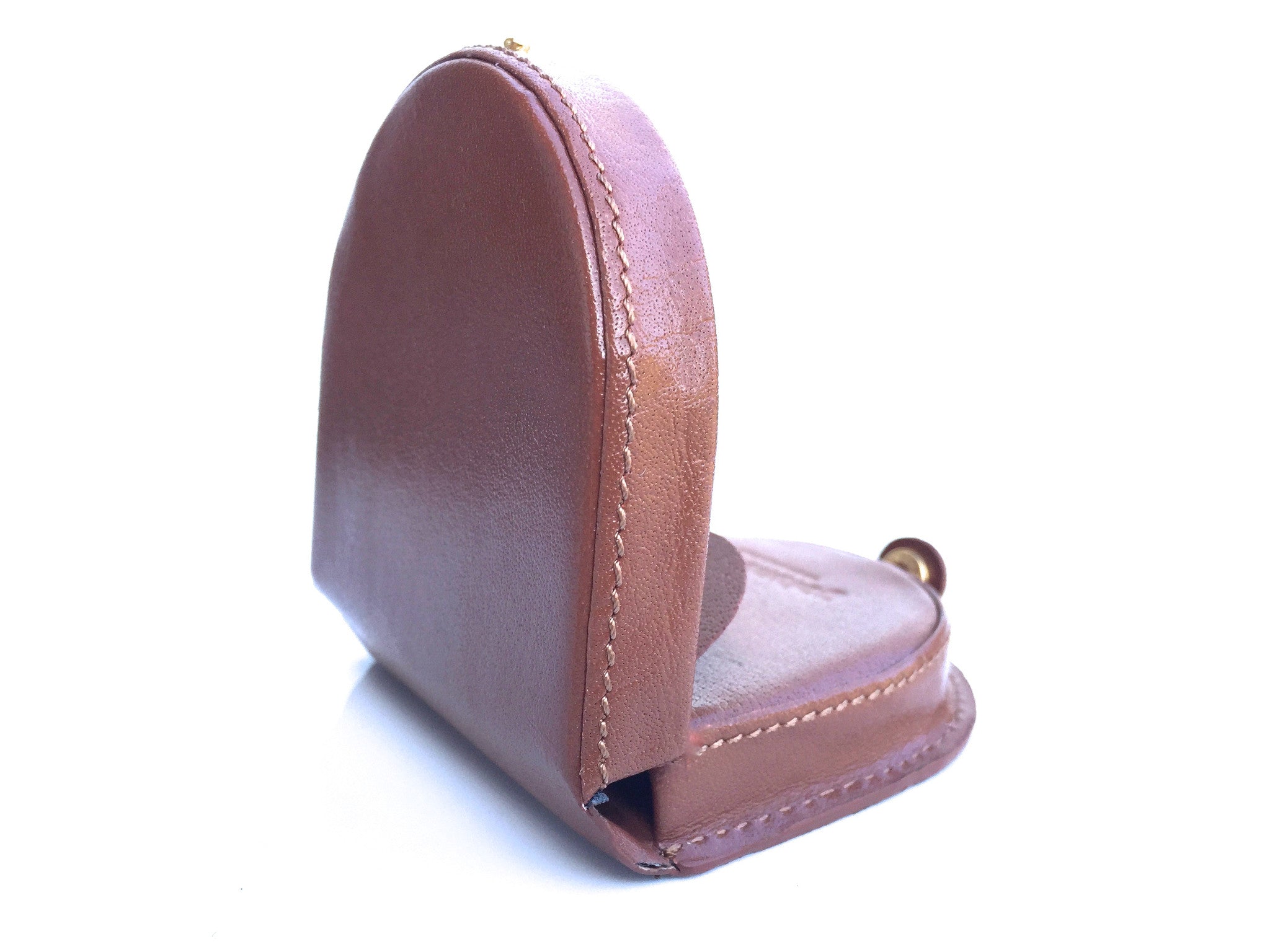 Style 143: Mens Leather Horseshoe Coin Tray Purse In Tan By Golunski - Baked Apple WM Ltd