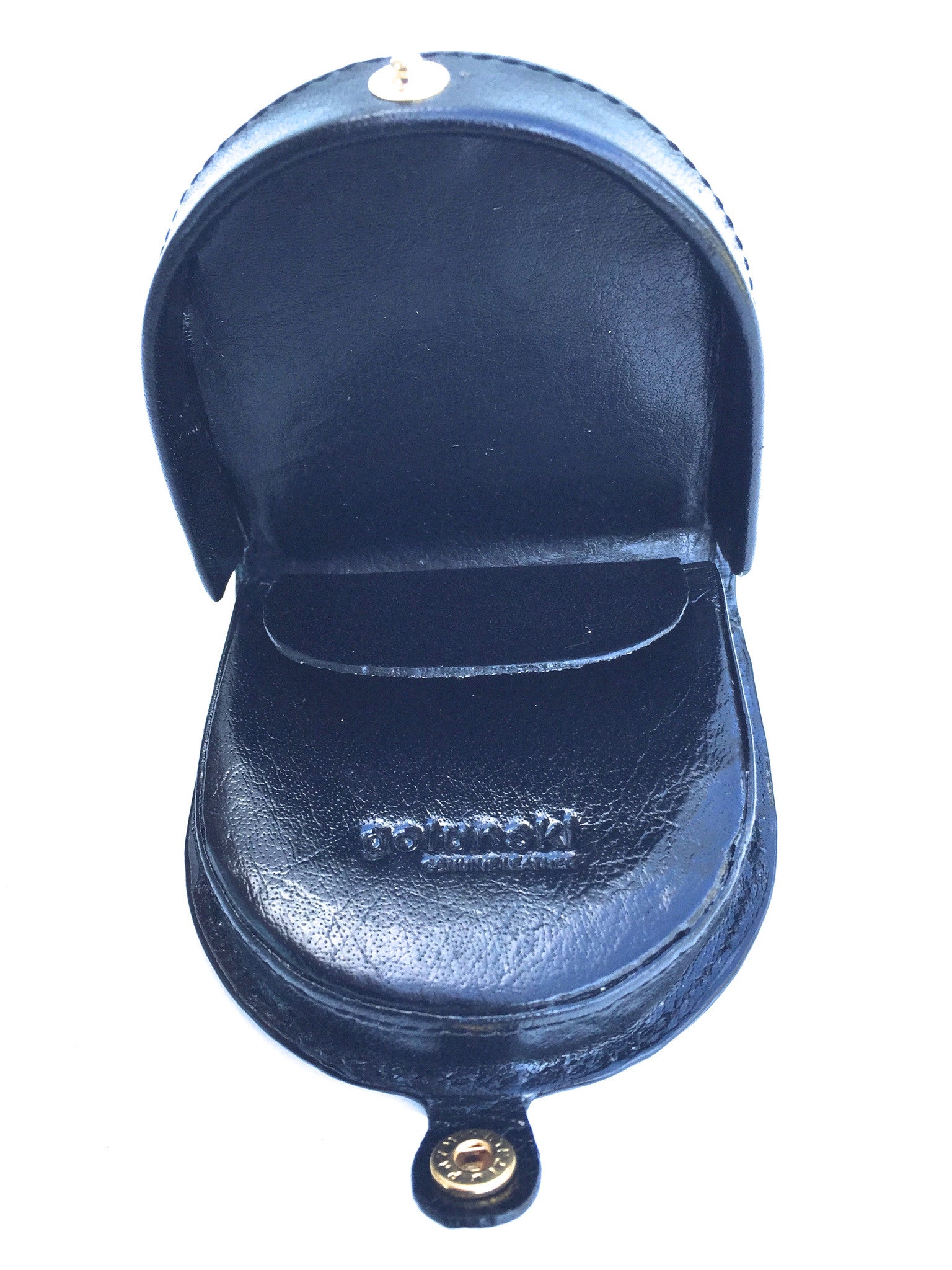 Style 143: Mens Leather Horseshoe Coin Tray Purse In Black By Golunski - Baked Apple WM Ltd