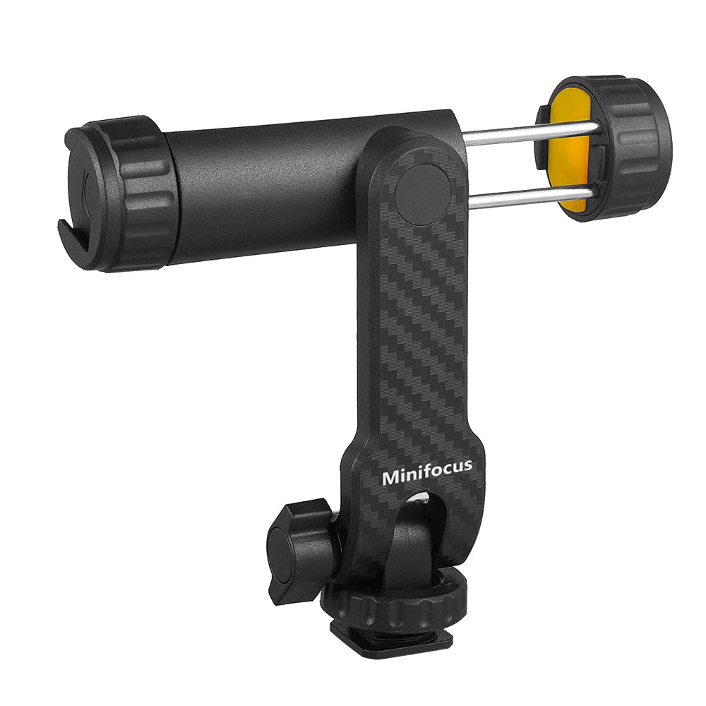 360° Rotatable Camera Hot Shoe Phone Mount Holder - Tripod with Cold Shoe for Mic, Light, and iPhone 12 Pro Max Smartphone Clip