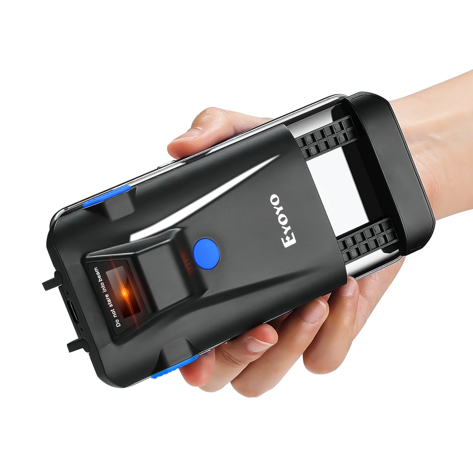 Eyoyo 2D Bluetooth Barcode Scanner – Portable Phone Back Clip, 1D/2D QR and Data Matrix Code Reader for Android/iOS