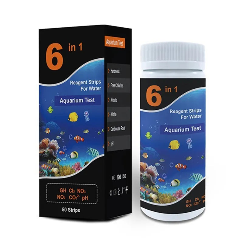 Premium 6-in-1 Test Strips for Pools and Aquariums - Your Total Solution for Water Quality Detection!