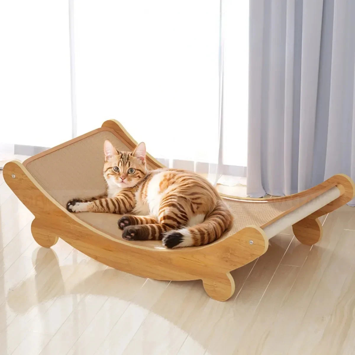 Wooden Cat Scratching Board – Wear-Resistant Scratch Post and Recliner Toy | Durable Cat Scratcher