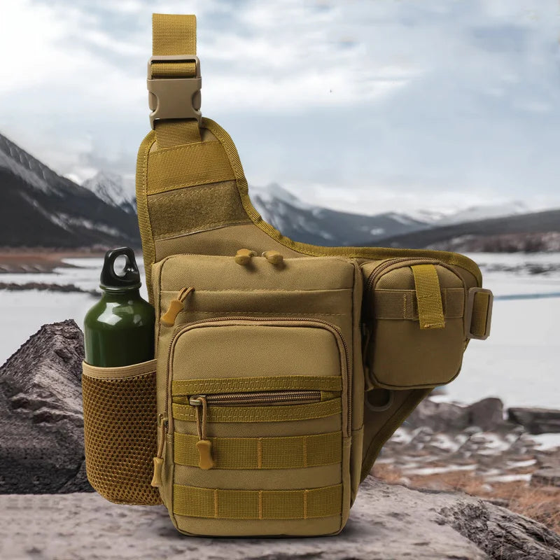Camping Climbing Bag - Tactical Chest Pouch for Men, Cycling, Hiking, Travel, Outdoor Sports, Molle Crossbody Fanny Pack