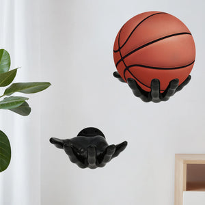 Wall-Mounted Hand-Shaped Basketball Storage Rack – Multi-Purpose Football Display Shelf & Space-Saving Room Decor Holder - CongoBasinGroup.com