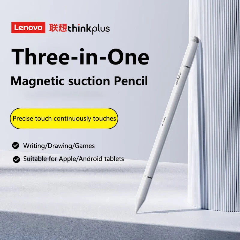 Lenovo Universal Stylus with 3 Pen Tips – Compatible with Android, iOS, iPad, Apple Pencil, Huawei, Xiaomi & Samsung Tablets