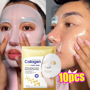 10PCS Collagen Anti-Wrinkle Facial Masks – Korean Skincare for Anti-Aging, Firming, Moisturizing & Brightening - CongoBasinGroup.com
