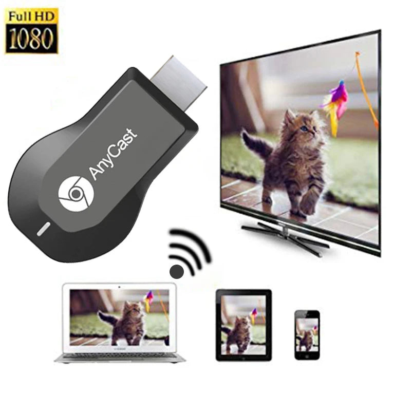 M2 Plus 4K/1080P HDMI-Compatible TV Stick – Wireless WiFi Display Dongle Receiver for DLNA, AirPlay, Miracast, AnyCast, iOS