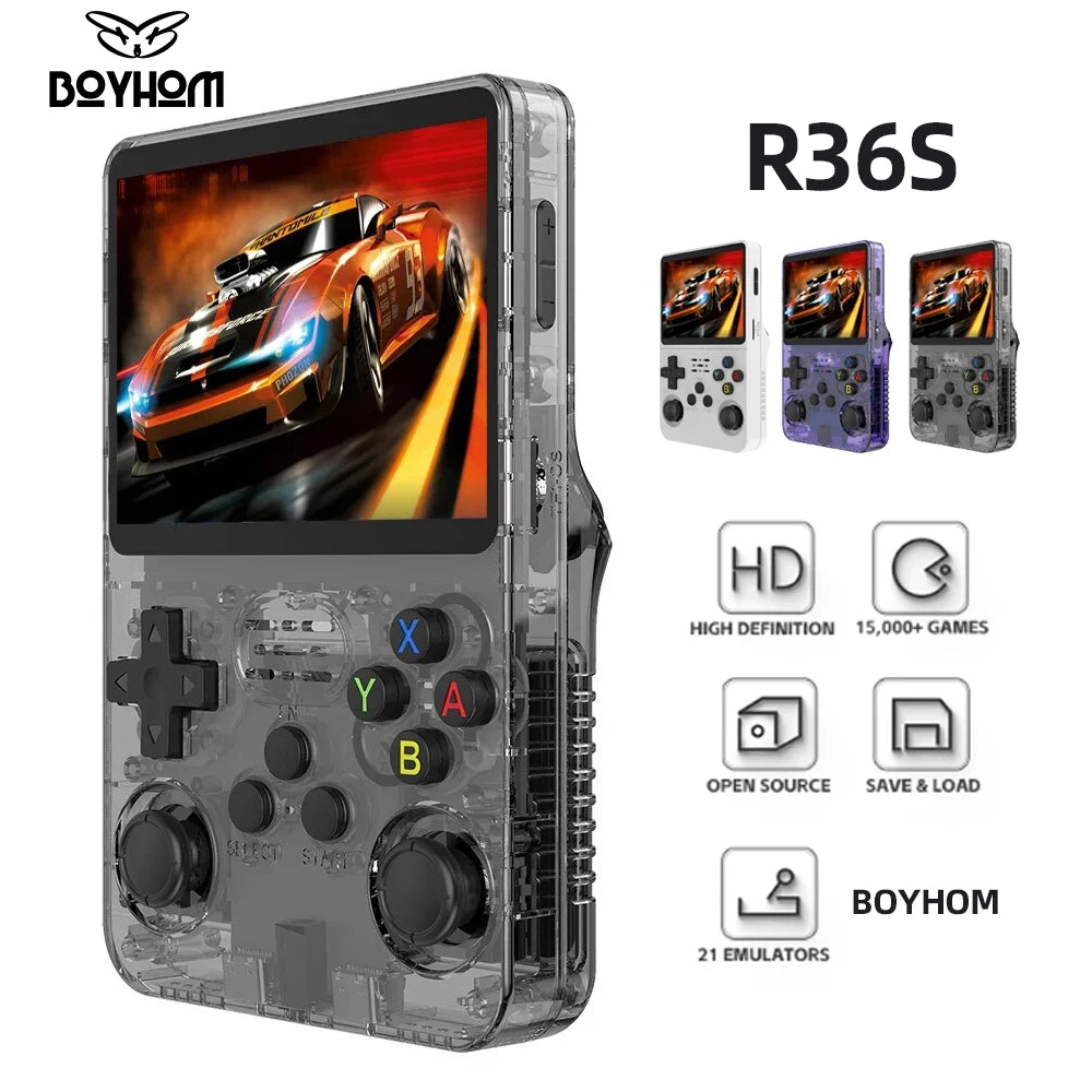 R36S Retro Handheld Video Game Console - 3.5 Inch IPS Screen - Linux System - 64GB Games - Portable Pocket Video Player