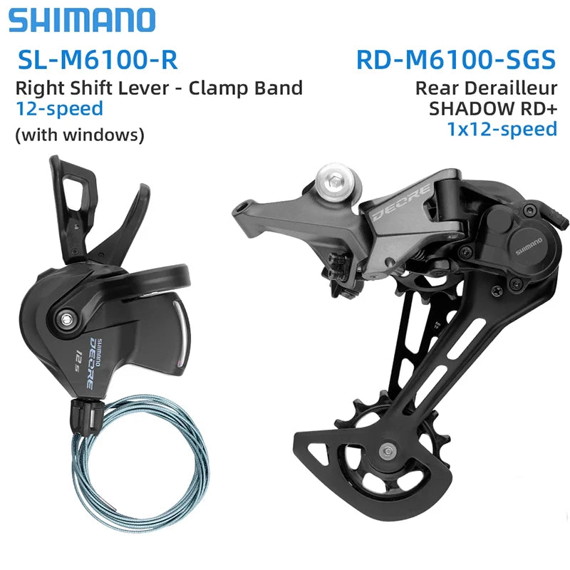 SHIMANO DEORE M6100 12-Speed Derailleur & Shifter Lever - RD-M6100-SGS 12V MTB Bicycle Original Parts