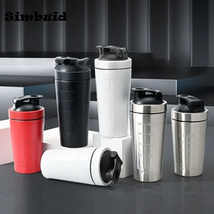 500ML/750ML Stainless Steel Protein Shaker Bottle – Leak Proof with Steel Ball and Scale for Gym Fitness and Whey Shakes - CongoBasinGroup.com