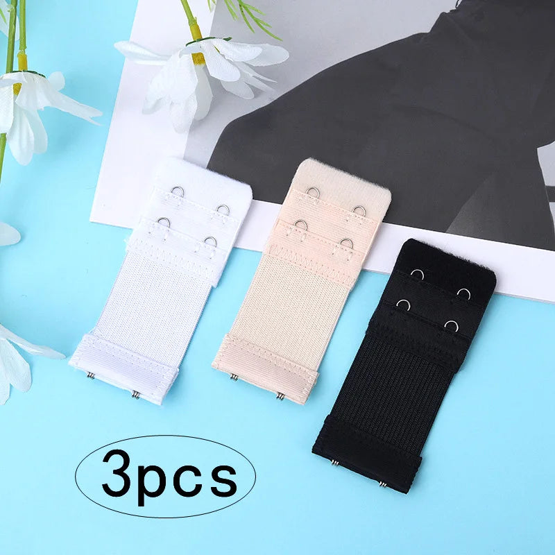 3PCS 2-Hook Bra Extender Set – Elastic Adjustable Extension Straps for Women’s Bras & Underwear