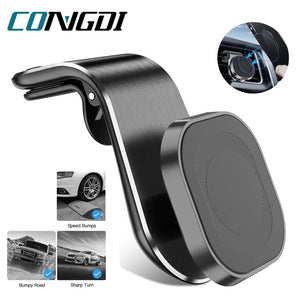 Magnetic Car Phone Holder - Air Vent Clip Mount with 360° Rotation for Xiaomi, iPhone 14, Samsung, & Other Cell Phones - CongoBasinGroup.com