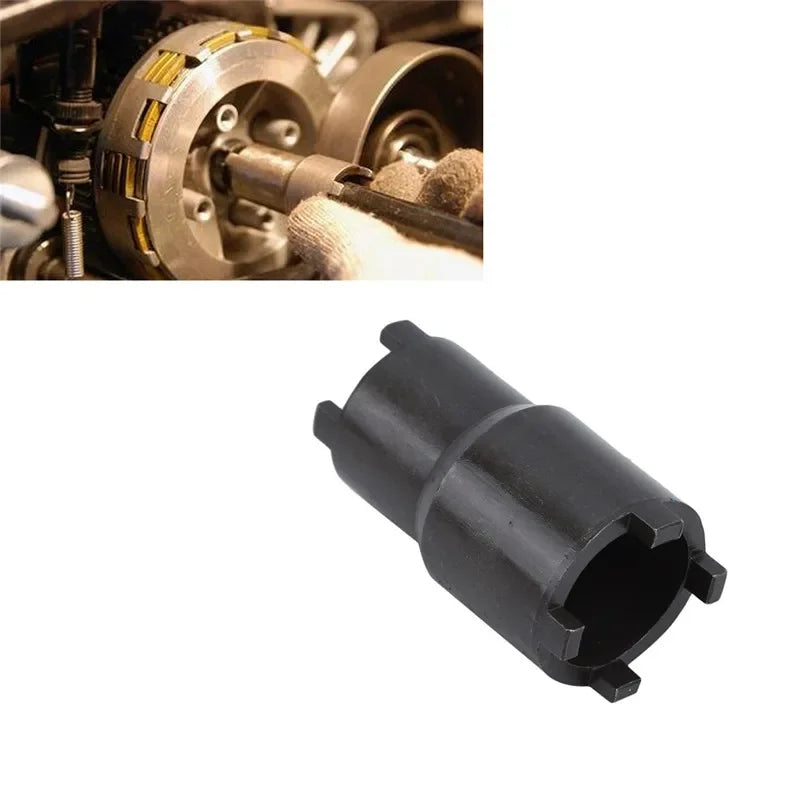 Motorcycle Nut Removal Tool – Black Double-Headed Clutch Lock Nut Wrench for Motorcycle Repair