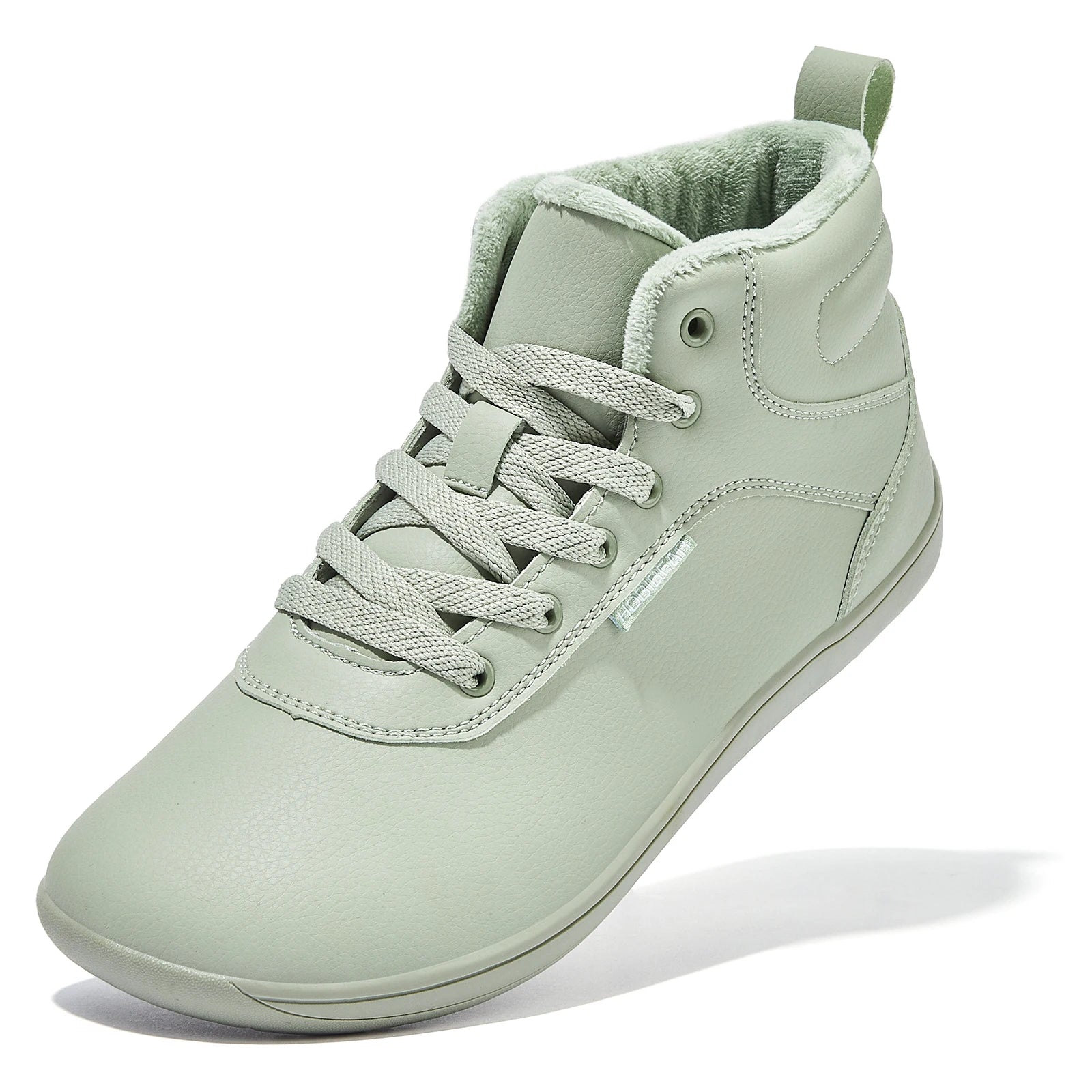 HOBIBEAR Unisex Winter Barefoot Shoes - Faux Fur Lined, Wide Toe Box, Lace-Up Ankle Sneakers in Artificial Leather